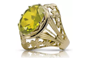 Yellow Peridot 8K žluté zlato Ring Vintage style vrc031x-yp Art Deco